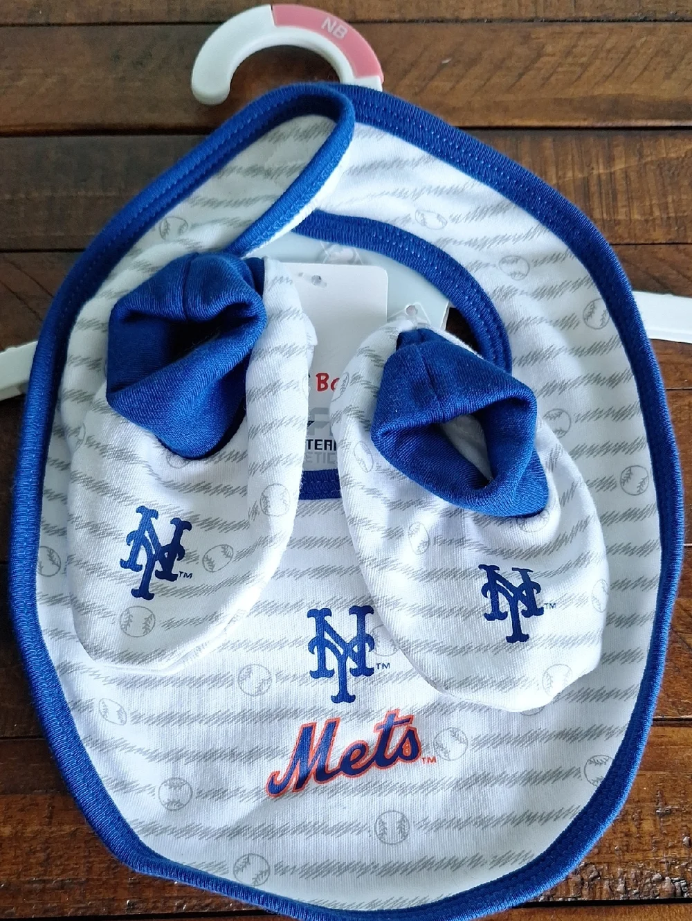 Nwt Mlb New York Mets Baby Bib And Footie Set Size Newborn